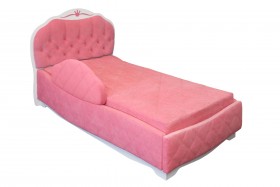 Кровать 190 Гармония Lux 36 Розовый (мягкий бортик) в Большеречье - bolshereche.katalogmebeli.com | фото