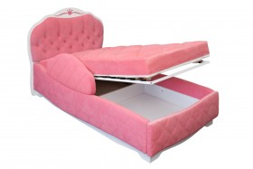 Кровать 190 Гармония Lux 36 Розовый (мягкий бортик) в Большеречье - bolshereche.katalogmebeli.com | фото 2