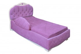 Кровать 190 Гармония Lux 67 Светло-фиолетовый (мягкий бортик) в Большеречье - bolshereche.katalogmebeli.com | фото