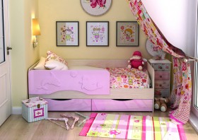 Кровать Алиса КР-812 1,6 Белфорд/Розовый металлик в Большеречье - bolshereche.katalogmebeli.com | фото