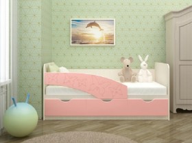 Кровать Бабочки 1,6м (Розовый металлик) в Большеречье - bolshereche.katalogmebeli.com | фото