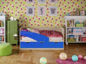 Кровать Бабочки 1,6м (Синий матовый) в Большеречье - bolshereche.katalogmebeli.com | фото