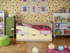 Кровать Бабочки 1,6м (Ваниль матовый) в Большеречье - bolshereche.katalogmebeli.com | фото