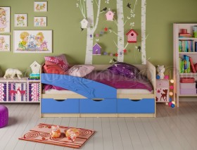 Кровать детская 1,6м Дельфин (Синий матовый) в Большеречье - bolshereche.katalogmebeli.com | фото