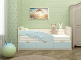 Кровать детская 1,6м Дельфин (Розовый металлик) в Большеречье - bolshereche.katalogmebeli.com | фото