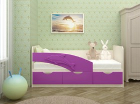 Кровать детская 1,6м Дельфин (Розовый металлик) в Большеречье - bolshereche.katalogmebeli.com | фото 8