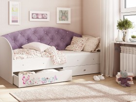 Кровать детская Эльза Белый/Фиолетовый в Большеречье - bolshereche.katalogmebeli.com | фото