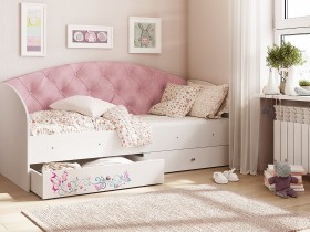 Кровать детская Эльза Белый/Розовый в Большеречье - bolshereche.katalogmebeli.com | фото