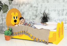 Кровать детская Лева 1.6 Желтый/Оранжевый в Большеречье - bolshereche.katalogmebeli.com | фото