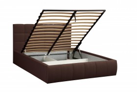 Кровать "Диана" ш. 1600 (Н=1010мм) (жаккард шоколад) в Большеречье - bolshereche.katalogmebeli.com | фото 1