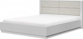 Кровать двойная 1400х2000 Вива (Белый/Белый глянец/Платина) в Большеречье - bolshereche.katalogmebeli.com | фото