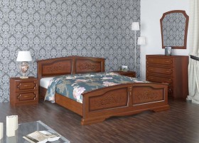 Кровать Елена из массива сосны 1200*2000 Орех в Большеречье - bolshereche.katalogmebeli.com | фото
