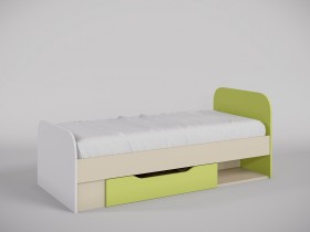 Кровать Эппл 1650х750 (Зеленый/Белый/корпус Клен) в Большеречье - bolshereche.katalogmebeli.com | фото