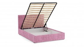 Кровать Гамма ш. 1400 (с основанием для хранения) (велюр тенерифе розовый) в Большеречье - bolshereche.katalogmebeli.com | фото 3