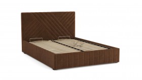 Кровать Гамма ш. 1400 (с основанием для хранения) (велюр тенерифе шоколад) в Большеречье - bolshereche.katalogmebeli.com | фото 3