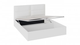 Кровать «Глосс» с мягкой обивкой и подъемным механизмом тип 1 (1600) (Белая) в Большеречье - bolshereche.katalogmebeli.com | фото 2