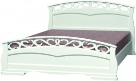 Кровать Грация-1 из массива сосны 900*2000 Белый античный в Большеречье - bolshereche.katalogmebeli.com | фото 5