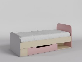 Кровать Грэйси 1650х750 (Розовый/Серый/корпус Клен) в Большеречье - bolshereche.katalogmebeli.com | фото