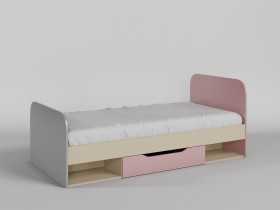 Кровать Грэйси 1950х950 (Розовый/Серый/корпус Клен) в Большеречье - bolshereche.katalogmebeli.com | фото