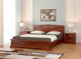 Кровать Карина-7 из массива сосны 1400*2000 Орех в Большеречье - bolshereche.katalogmebeli.com | фото