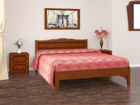 Кровать Карина-7 из массива сосны 1600*2000 Орех в Большеречье - bolshereche.katalogmebeli.com | фото