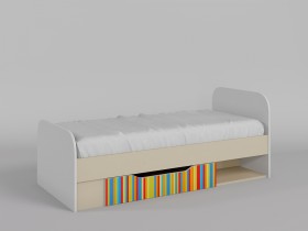 Кровать Клаксон без машинок 1650х750 (Белый/корпус Клен) в Большеречье - bolshereche.katalogmebeli.com | фото