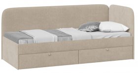 Кровать «Молли» с мягкой обивкой (900) тип 1 (Микровелюр Scandi Cream 03) в Большеречье - bolshereche.katalogmebeli.com | фото