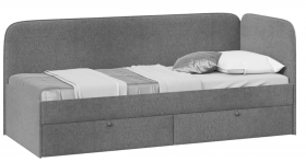 Кровать «Молли» с мягкой обивкой (900) тип 1 (Микровелюр Scandi Graphite 22) в Большеречье - bolshereche.katalogmebeli.com | фото 1