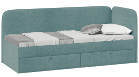 Кровать «Молли» с мягкой обивкой (900) тип 1 (Микровелюр Scandi Indigo 11) в Большеречье - bolshereche.katalogmebeli.com | фото