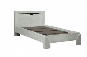 Кровать одинарная 33.07 с настилом "Лючия" (ш. 900)/(бетон пайн белый / венге / белый) в Большеречье - bolshereche.katalogmebeli.com | фото