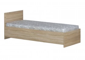 Кровать одинарная 800-2 без матраса (прямые спинки) Дуб Сонома в Большеречье - bolshereche.katalogmebeli.com | фото