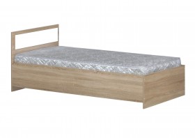 Кровать одинарная 900-2 без матраса (прямые спинки) Дуб Сонома в Большеречье - bolshereche.katalogmebeli.com | фото 1