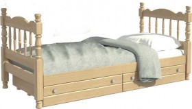 Кровать одинарная Аленка из массива сосны 800*1890 Сосна в Большеречье - bolshereche.katalogmebeli.com | фото