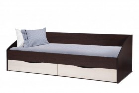 Кровать одинарная "Фея - 3" (симметричная) New (венге / вудлайн кремовый / ДВПО: белый) в Большеречье - bolshereche.katalogmebeli.com | фото