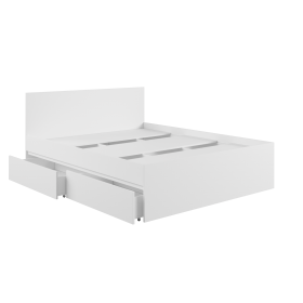 Кровать с ящиками К1.6М Мадера Белый в Большеречье - bolshereche.katalogmebeli.com | фото 3