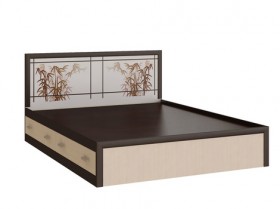 Кровать с ящиками 1,6м Мальта (Дуб венге/Дуб беленый) в Большеречье - bolshereche.katalogmebeli.com | фото