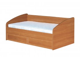 Кровать с ящиками с задней спинкой 900-1 без матраса Вишня Оксфорд в Большеречье - bolshereche.katalogmebeli.com | фото 1