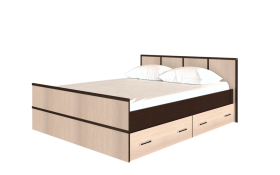 Кровать Сакура с настилом и ящиками 1,4 (Венге/Лоредо) в Большеречье - bolshereche.katalogmebeli.com | фото