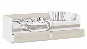 Кровать «Сканди» с 2 ящиками Дуб Гарден/Белый/Глиняный серый в Большеречье - bolshereche.katalogmebeli.com | фото 2