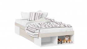 Кровать «Сканди» с ящиком Дуб Гарден/Белый в Большеречье - bolshereche.katalogmebeli.com | фото