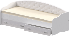 Кровать Софа-7 с мягкой спинкой (800х1900) Белый в Большеречье - bolshereche.katalogmebeli.com | фото 1