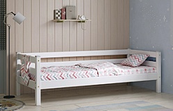 Кровать Соня Вариант 2 с задней защитой Белый полупрозрачный в Большеречье - bolshereche.katalogmebeli.com | фото