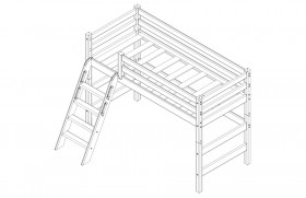 Кровать Соня вариант 6 полувысокая с наклонной лестницей Лаванда в Большеречье - bolshereche.katalogmebeli.com | фото 3
