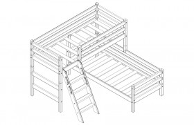 Кровать Соня вариант 8 угловая с наклонной лестницей Лаванда в Большеречье - bolshereche.katalogmebeli.com | фото 2