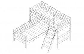 Кровать Соня вариант 8 угловая с наклонной лестницей Лаванда в Большеречье - bolshereche.katalogmebeli.com | фото 3