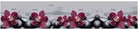 Кухонный фартук КМ 14 Орхидея Цветы Камни в Большеречье - bolshereche.katalogmebeli.com | фото
