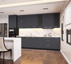 Кухонный гарнитур 1,8м Луксор высокие модули (Клен серый/корпус венге) в Большеречье - bolshereche.katalogmebeli.com | фото 1