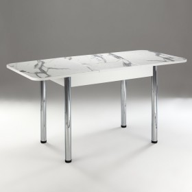 Кухонный стол 1100*700/400 ф 2 Пластик, мрамор белый в Большеречье - bolshereche.katalogmebeli.com | фото 2