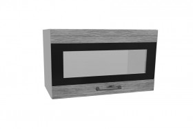 Лофт ПГСФ 600 шкаф верхний горизонтальный со стеклом и фотопечатью (Дуб майский/корпус Серый) в Большеречье - bolshereche.katalogmebeli.com | фото