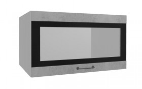 Лофт ВПГСФ 800 шкаф верхний горизонтальный со стеклом высокий с фотопечатью (Бетон светлый/корпус Серый) в Большеречье - bolshereche.katalogmebeli.com | фото
